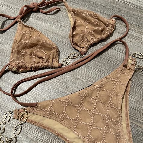 stringhe gucci|brown Gucci bathing suit.